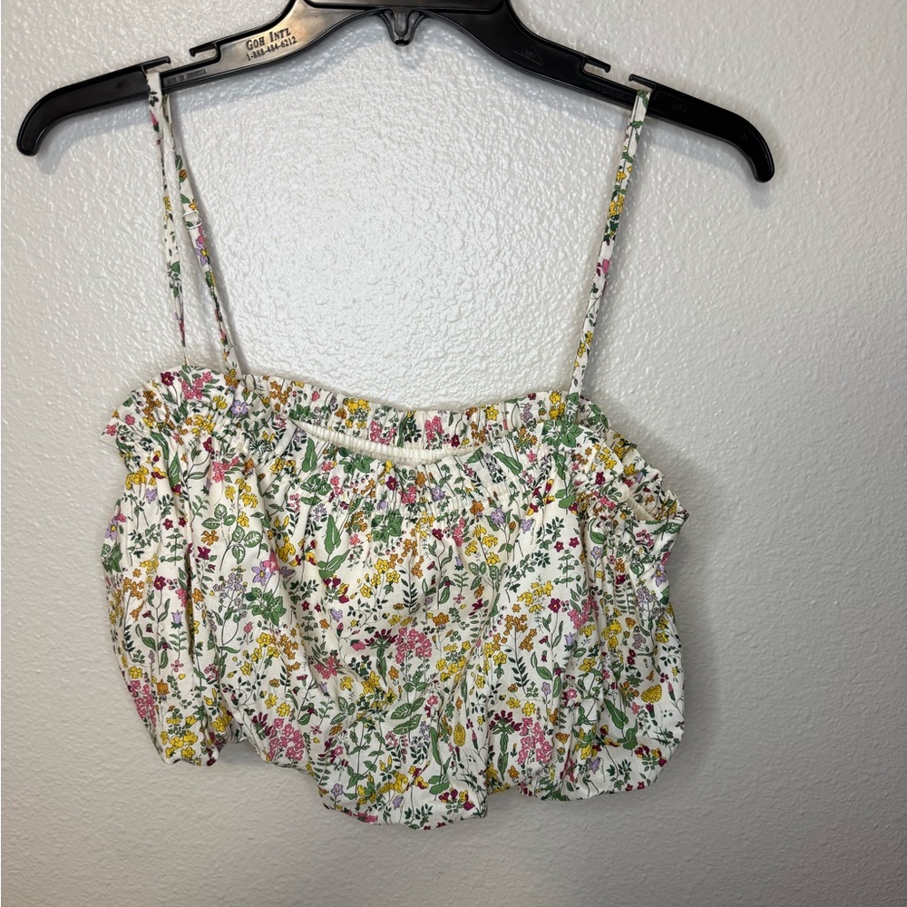 AUREUM floral nature crop top blouse size M